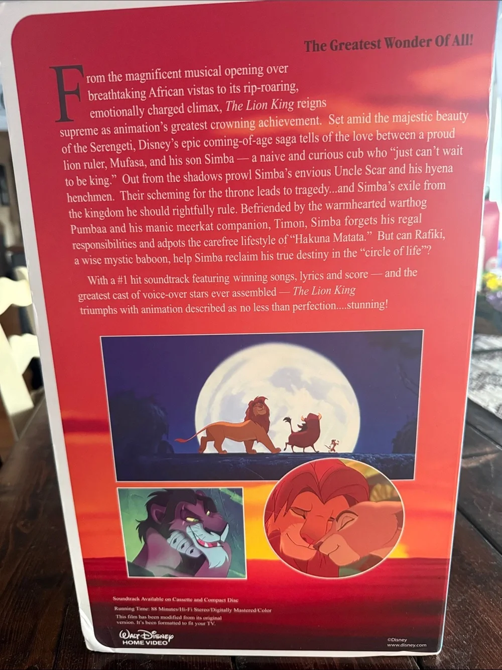 Disney The Lion King VHS box with large blanket inside never been open